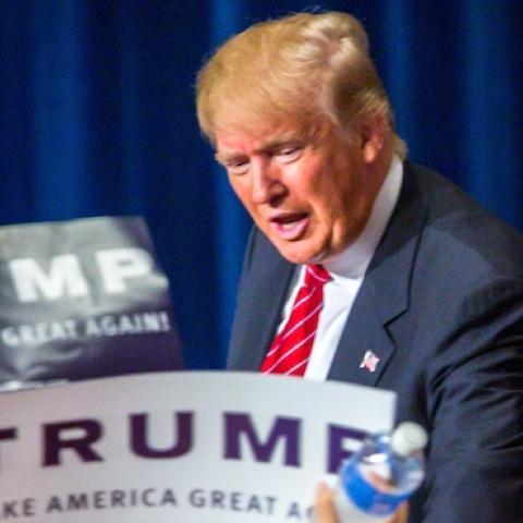 Presidential candidate Donald Trump addresses supporters during a political rally, July 11, 2015 in Phoenix, Arizona. (Charlie Leight/Getty Images)