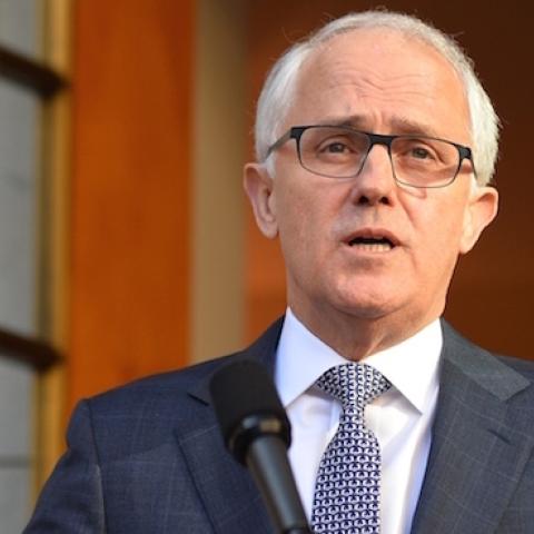 Australian Prime Minister Malcolm Turnbull at a press conference in Canberra on September 20, 2015. (PETER PARKS/AFP/Getty Images)