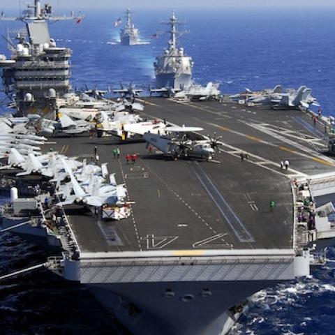Nimitz-class aircraft carrier USS John C. Stennis operates in the Pacific Ocean during an exercise with other naval vessels operating in the U.S. 7th Fleet area, Feb. 12, 2009. (DoD/Released)