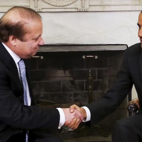 President Barack Obama meets with Prime Minister Nawaz Sharif of Pakistan in the Oval Office of the White House October 22, 2015, Washington, DC. (Aude Guerrucci-Pool/Getty Images)