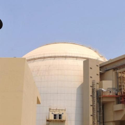 The reactor building at the Russian-built Bushehr nuclear power plant as the first fuel is loaded, on August 21, 2010 in Bushehr, southern Iran. (IIPA via Getty Images)