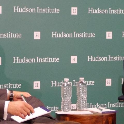 Lee Smith (L) and George Deek (R), October 29th, 2015 at Hudson Institute. (Rachel Cox/Hudson Institute)