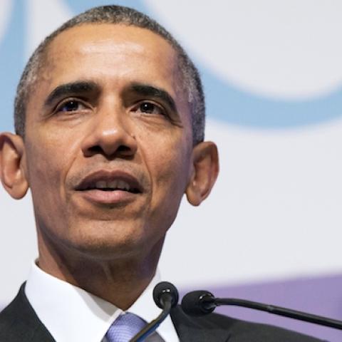 US President Barack Obama holds a press conference following the G20 summit in Antalya, November 16, 2015. (SAUL LOEB/AFP/Getty Images)