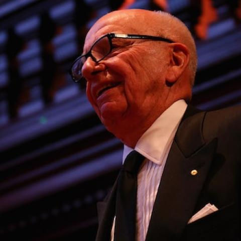 News Corp executive chairman Rupert Murdoch walks on stage to deliver a speech on October 31, 2013 in Sydney, Australia. (Cameron Spencer/Getty Images)