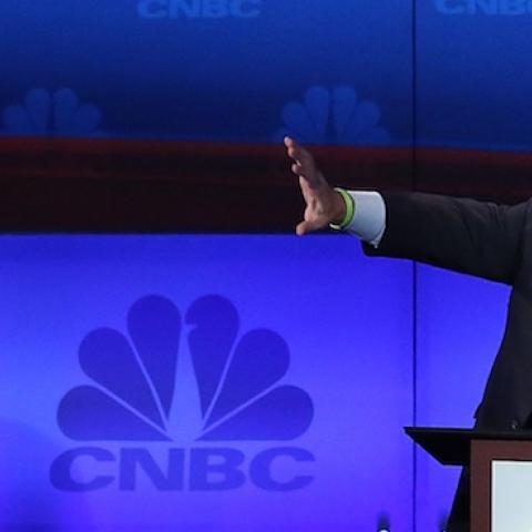 Presidential candidates Sen. Ted Cruz (R-TX) (L) and New Jersey Governor Chris Christie (R) in the CNBC Republican Presidential Debate at University of Colorado's Coors Events Center October 28, 2015 in Boulder, Colorado. (Andrew Burton/Getty Images)