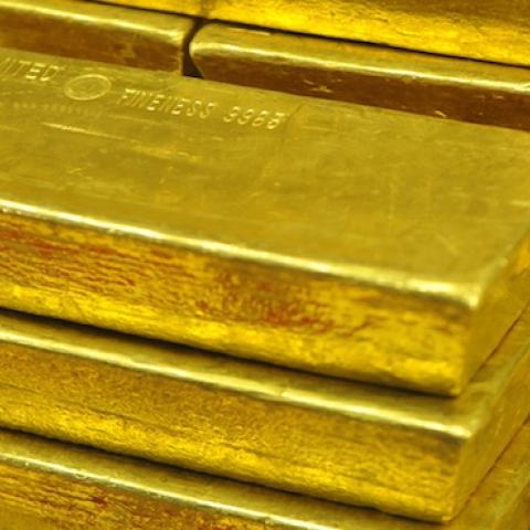 Gold bars are seen at the Czech Central Bank on September 5, 2011 in Prague. (MICHAL CIZEK/AFP/Getty Images)