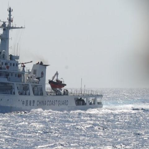 A Chinese coast guard vessel sailing near the disputed waters in the South China Sea, May 14, 2014. (HOANG DINH NAM/AFP/Getty Images)