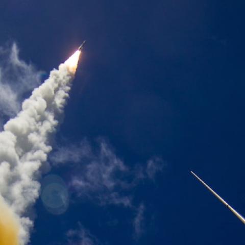 A Standard Missile-6 demonstrating its ability to intercept ballistic missiles in their final seconds of flight during live fire tests July 28-Aug. 1, 2015, aboard the USS John Paul Jones. (Photo: Missile Defense Agency