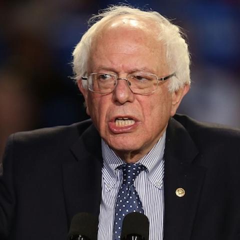 Democratic presidential candidate Sen. Bernie Sanders (D-VT) at the Bon Secours Wellness Arena on February 21, 2016 in Greenville, South Carolina. (Joe Raedle/Getty Images)