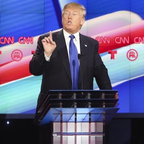 Republican presidential candidates, Sen. Marco Rubio (R-FL), Donald Trump and Sen. Ted Cruz (R-TX) during the Republican presidential debate on February 25, 2016 in Houston, Texas. (Michael Ciaglo-Pool/Getty Images)