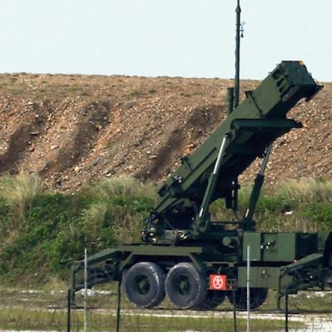 The members of Japan Self-defense Force prepare the Patriot Advanced Capability-3 missile for interception right after North Korea's rocket launch on February 7, 2016 in Ishigaki, Okinawa, Japan. (The Asahi Shimbun/The Asahi Shimbun via Getty Images)