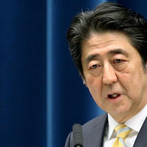  Prime Minister Shinzo Abe at a press conference at his official residence on May 14, 2015 in Tokyo, Japan. (The Asahi Shimbun via Getty Images)