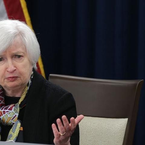 Federal Reserve Board Chair Janet Yellen speaks during a news conference March 16, 2016 in Washington, DC. (Alex Wong/Getty Images)