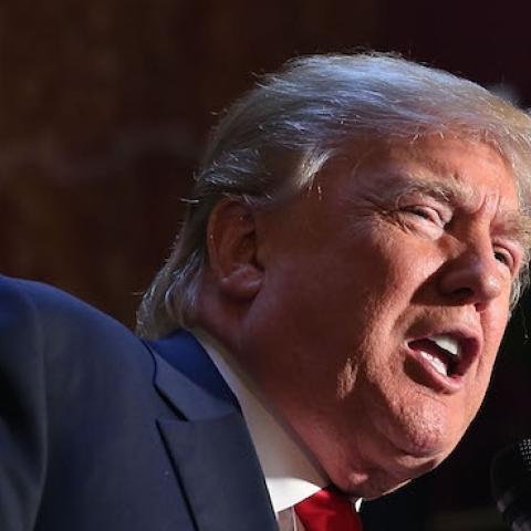 Republican presidential candidate Donald Trump speaks at a news conference at the Trump Tower Atrium on November 3, 2015 in New York City. (Spencer Platt/Getty Images)