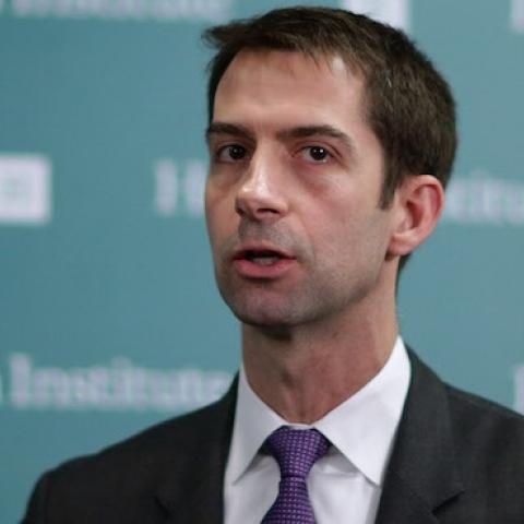 Freshman U.S. Sen. Tom Cotton (R-AR) participates in a conversation about American foreign strategy and statesmanship at the Hudson Institute March 18, 2015 in Washington, DC. (Chip Somodevilla/Getty Images)
