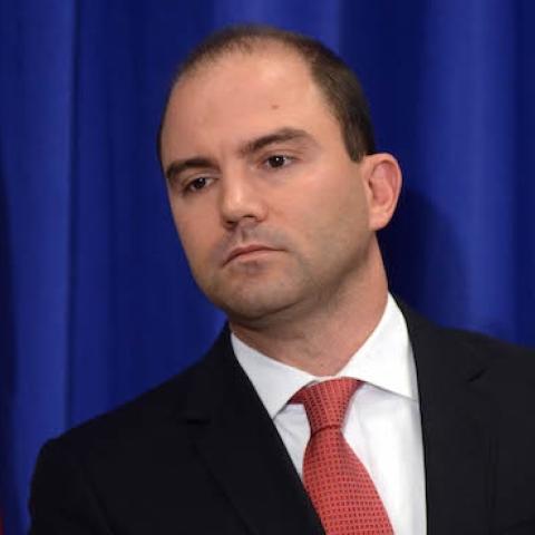 White House Deputy National Security Advisor Ben Rhodes addresses the media at the Edgartown School on August 22, 2014 in Edgartown, Martha's Vineyard, Massachusetts. (Darren McCollester/Getty Images)