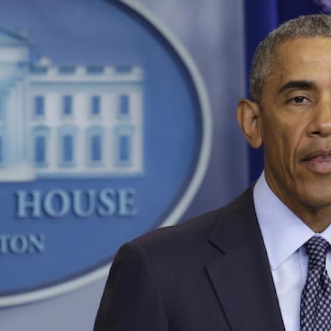 US President Barack Obama makes a statement on the mass shooting at an Orlando, Florida nightclub in the White House Briefing Room in Washington, DC on June 12, 2016. (YURI GRIPAS/AFP/Getty Images)