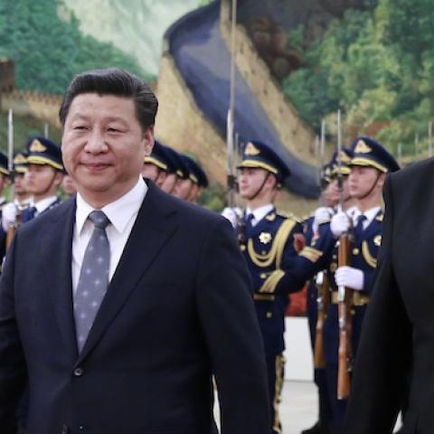 Venezuela's President Nicolas Maduro (R) with Chinese President Xi Jinping (L) at the Great Hall of the People on January 7, 2015 in Beijing, China. (Andy Wong-Pool/Getty Imgaes)