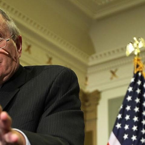 U.S. Senate Armed Services Committee Chairman Sen. Carl Levin (D-MI) speaks during a news conference October 7, 2010 on Capitol Hill in Washington, DC. (Alex Wong/Getty Images)
