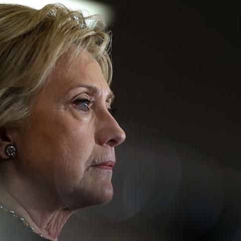 Democratic presidential candidate Hillary Clinton during a 'get out the vote' event at Derry Boys and Girls Club on February 3, 2016 in Derry, New Hampshire. (Justin Sullivan/Getty Images)