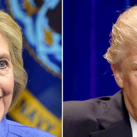 Democratic presidential candidate Hillary Clinton(L)on June 15, 2016 and presumptive Republican presidential nominee Donald Trump on June 13, 2016. (DSK/AFP/Getty Images)