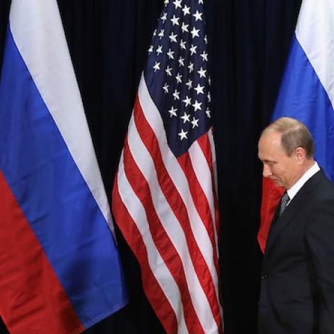 Russian President Vladimir Putin (L) and U.S. President Barack Obama at the United Nations headquarters September 28, 2015 in New York City. (Chip Somodevilla/Getty Images)