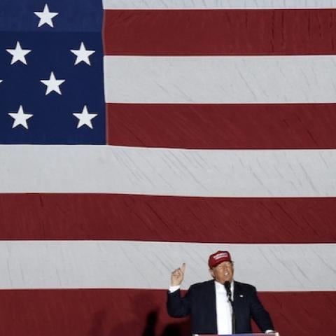 Republican presidential candidate Donald Trump speaks at a rally in Florida (Photo Credit RHONA WISE/AFP/Getty Images)