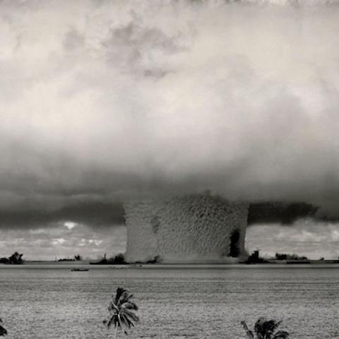 The Baker test during Operation Crossroads, a series of two nuclear weapons tests conducted by the United States at Bikini Atoll, July 25, 1946. (Galerie Bilderwelt/Getty Images)