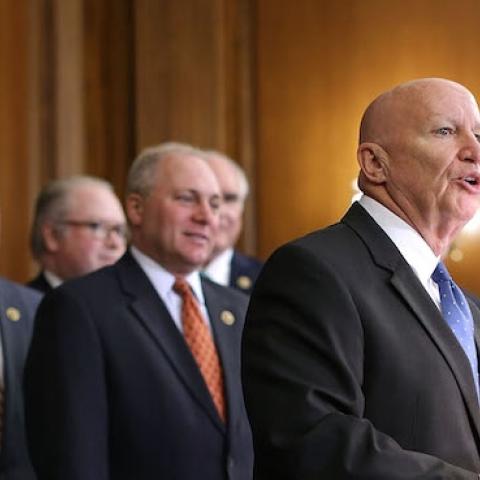 House Ways and Means Committee Chairman Kevin Brady (R-TX) (R) introduces the House Republicans' tax reform proposal in the Rayburn Room at the U.S. Capitol June 24, 2016 in Washington, DC. (Chip Somodevilla/Getty Images)