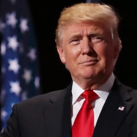 Republican presidential candidate Donald Trump on the fourth day of the Republican National Convention on July 21, 2016 at the Quicken Loans Arena in Cleveland, Ohio. (Chip Somodevilla/Getty Images)
