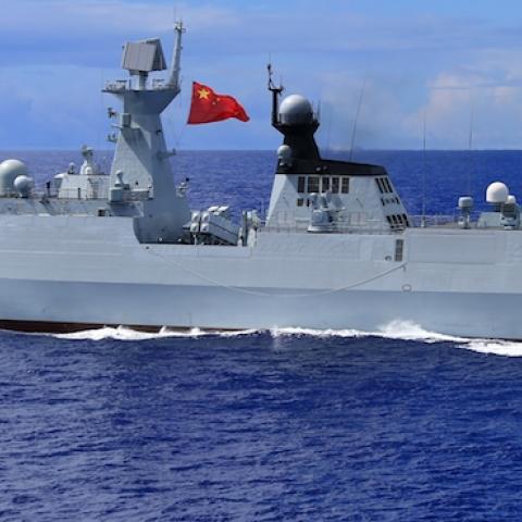 The missile frigate Hengshui heads to Hawaii for the 2016 Pacific Rim (RIMPAC) on June 22, 2016 in the western Pacific Ocean. (VCG/Getty Images)