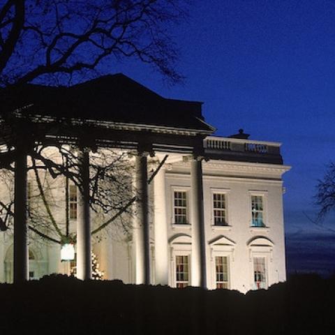 Exterior facade of White House at night. December, 1998 (Cynthia Johnson/The LIFE Images Collection/Getty Images)