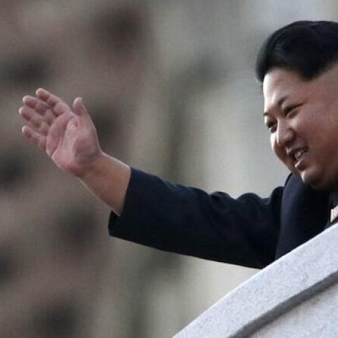North Korea's leader Kim Jong-Un during a mass military parade at Kim Il-Sung square on October 10, 2015 in Pyongyang, North Korea. (Liu Xingzhe/VCG via Getty Images)