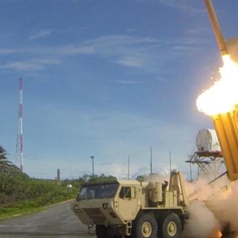 A Terminal High Altitude Area Defense (THAAD) interceptor during an 2013 exercise. (Photo: U.S. Department of Defense)