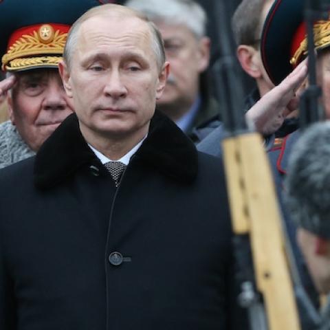 Russian President Vladimir Putin at Defender of the Fatherland Day on February 23, 2015 in central Moscow, Russia. (Sasha Mordovets/Getty Images)