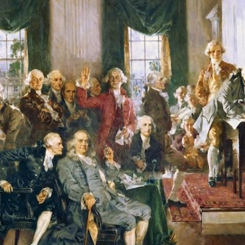 Howard Chandler Christy's Scene at the Signing of the Constitution of the United States, December 31, 1939.