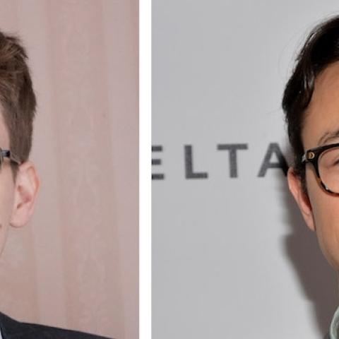 Edward Snowden (L) during an interview in December 2013 in Moscow, Russia and Joseph Gordon-Levitt (L) at Milk Studios on April 5, 2014 in Hollywood, California. (Barton Gellman/Michael Buckner/Getty Images)