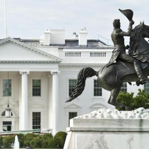 Andrew Jackson equestrian statue by Clark Mills in Lafayette Square, Washington, D.C., September 9, 2014. (U.S. Department of State/IIP Bureau/Flickr)   