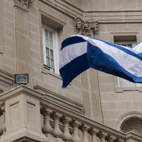 The Cuban flag is lowered to half mast outside of the Embassy of Cuba in Washington, DC on November, 26, 2016. (Marvin Joseph/The Washington Post via Getty Images)
