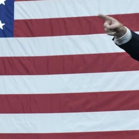 Then-Republican presidential nominee Donald Trump arrives for a rally at Spooky Nook Sports center in Manheim, Pennsylvania on October 1, 2016. (MANDEL NGAN/AFP/Getty Images)