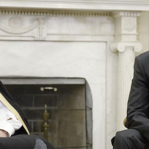 U.S. President Barack Obama with King Salman bin Abd alAziz of Saudi Arabia during a bilateral meeting in the Oval Office of the White House September 4, 2015 in Washington, DC. (Olivier Douliery-Pool/Getty Images)