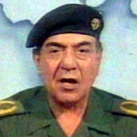 ‘Comical Ali’ in one of his more famous scenes from the Iraqi invasion, April 18, 2003. (Poppenflip56/Wikimedia)