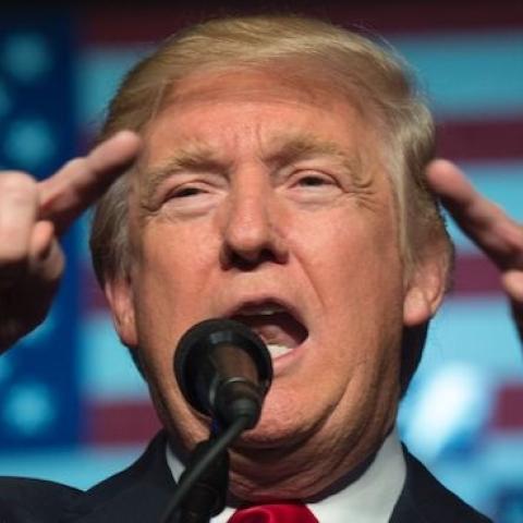 President-elect Donald Trump speaks at the USA Thank You Tour 2016 at the Giant Center on December 15, 2016 in Hershey, Pennsylvania. (DON EMMERT/AFP/Getty Images)