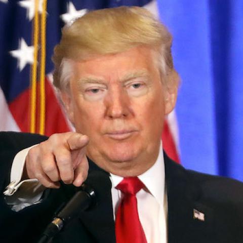 President-elect Donald Trump speaks at a news cenference at Trump Tower on January 11, 2017 in New York City. (Spencer Platt/Getty Images)
