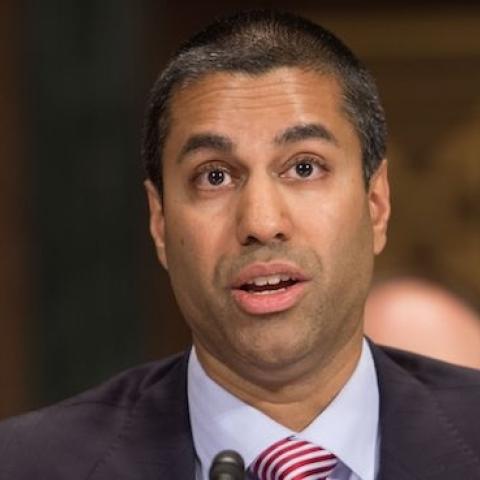 FCC Commissioner Ajit Pai testifies before the Senate Judiciary Committee's Privacy, Technology and the Law Subcommittee on Capitol Hill in Washington, DC, on May 11, 2016. (NICHOLAS KAMM/AFP/Getty Images)
