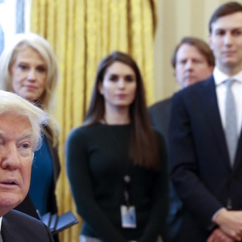 President Donald Trump signs one of five executive orders related to the oil pipeline industry in the Oval Office of the White House January 24, 2017 in Washington, DC. (Shawn Thew-Pool/Getty Images)