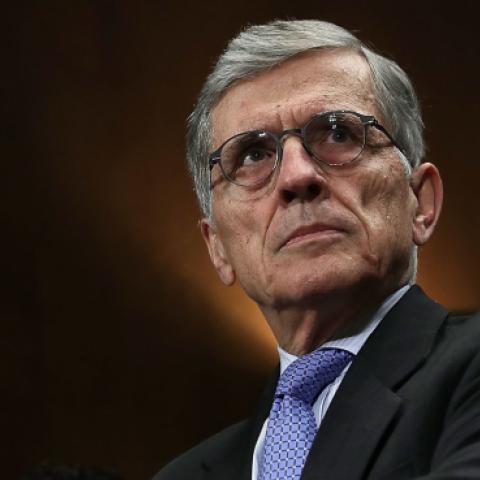 FCC Chairman Thomas Wheeler (R) waits for the beginning of a hearing before the Privacy, Technology and the Law Subcommittee of Senate Judiciary Committee May 11, 2016. (Alex Wong/Getty Images)