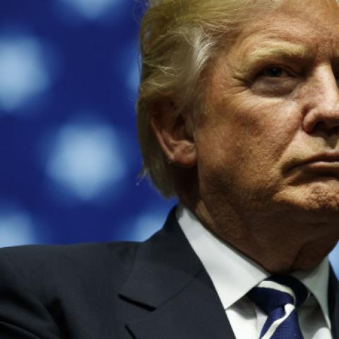 President Donald Trump looks on during a rally at the DeltaPlex Arena, December 9, 2016 in Grand Rapids, Michigan. 