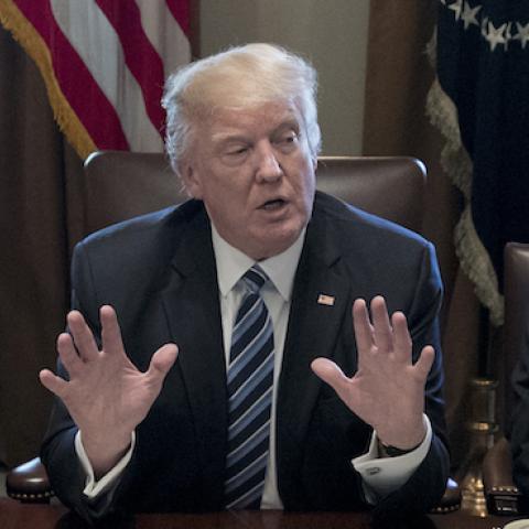 President Donald Trump holds a meeting with members of his cabinet including Secretary of State Rex Tillerson (L) and Secretary of Defense James Mattis (R) in the Cabinet Room of the White House on March 13, 2017(Michael Reynolds-Pool/Getty Images)