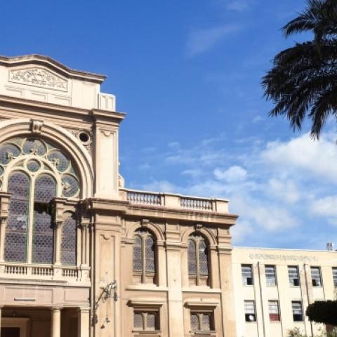 The Prophet Eliyahu Hanavi synagogue in the northern Egyptian coastal city of Alexandria on November 14, 2016. (MOHAMED EL-SHAHED/AFP/Getty Images) 